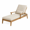 Leżak z poduszką drewno teak 200 cm beżowy