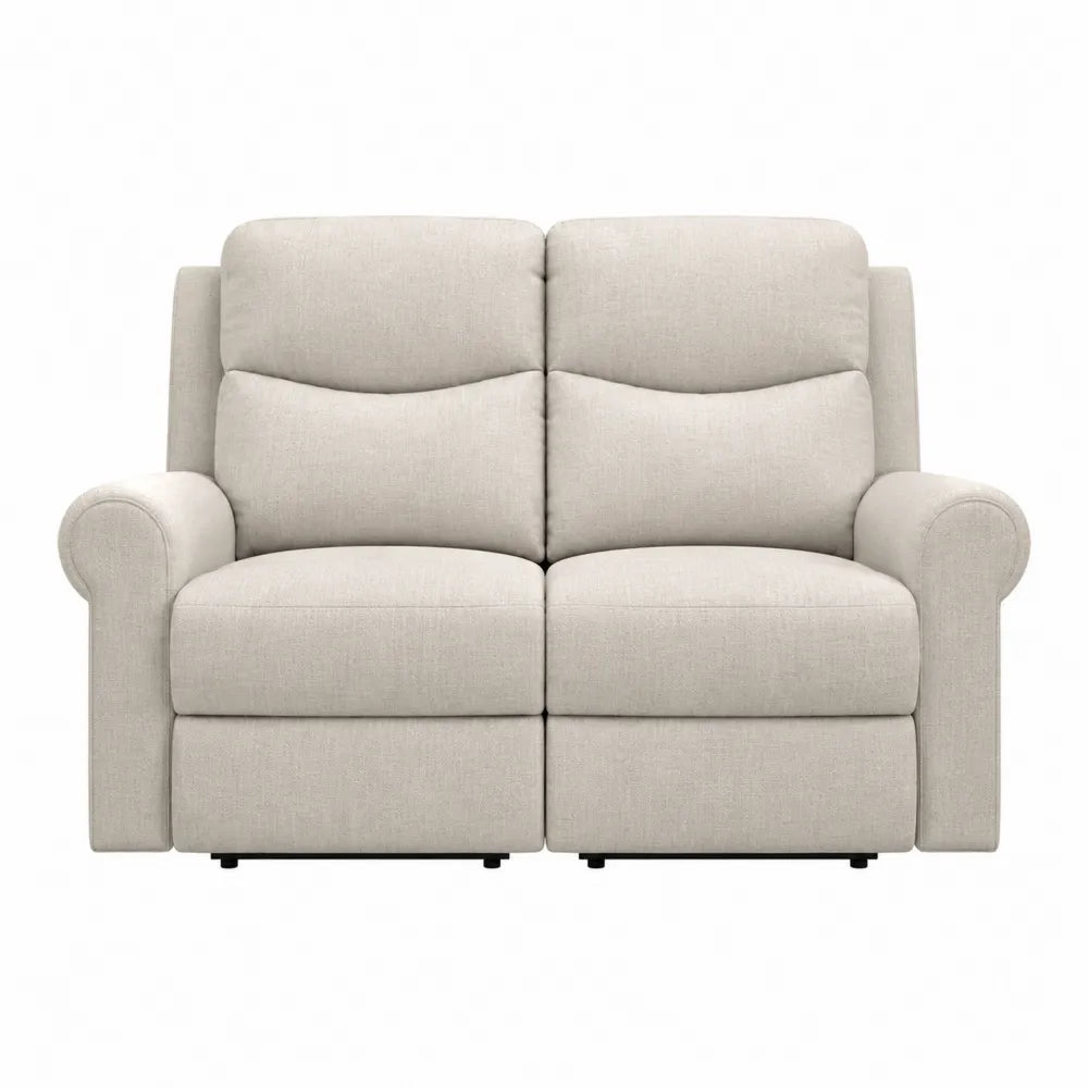 Dwuosobowa sofa z lnu beżowa 150cm x 90cm x 100cm