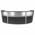 Półokrągła recepcja MDF metal szkło hartowane 300 cm