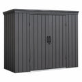 Metalowy schowek ogrodowy z podwójnymi drzwiami 213 cm x 130 cm x 173 cm szary