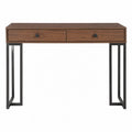 Biurko z drewna orzechowego i metalu czarne 120x40x75 cm