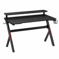Biurko gamingowe z blatem z płyty MDF i metalową ramą, czarne, 120 cm
