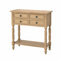 Konsola z drewna bukowego z 4 szufladami 80x30x90 cm