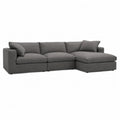 Szara modułowa sofa narożna z tkaniny 300x150x85 cm