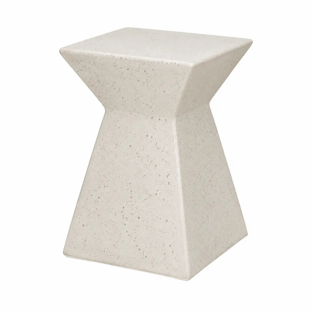 Taboret zewnętrzny z kamiennego kompozytu biały 45 cm