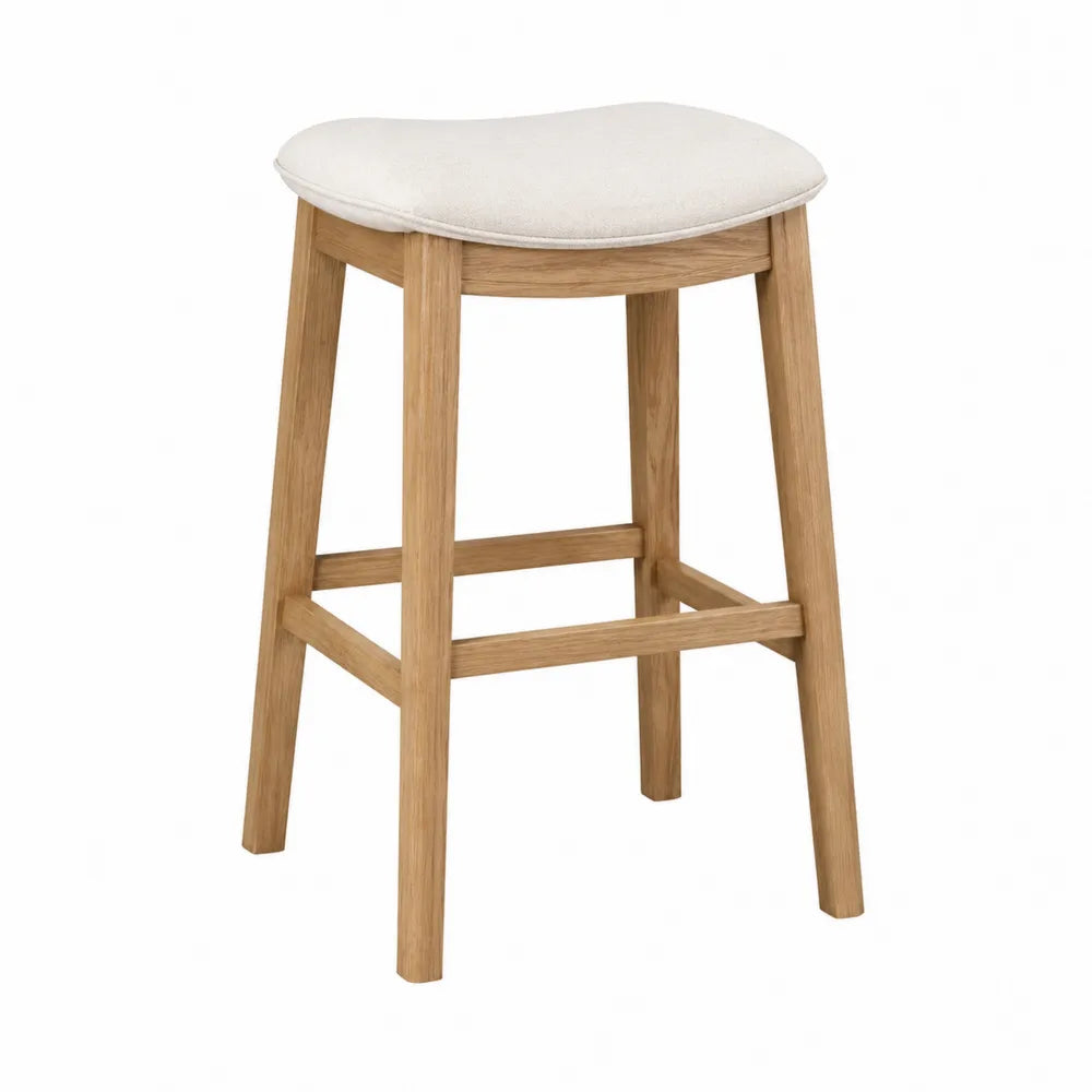 Hoker drewniany z tapicerowanym siedziskiem 75 cm