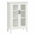 Biały kredens kuchenny z MDF i szkłem hartowanym, 120 cm