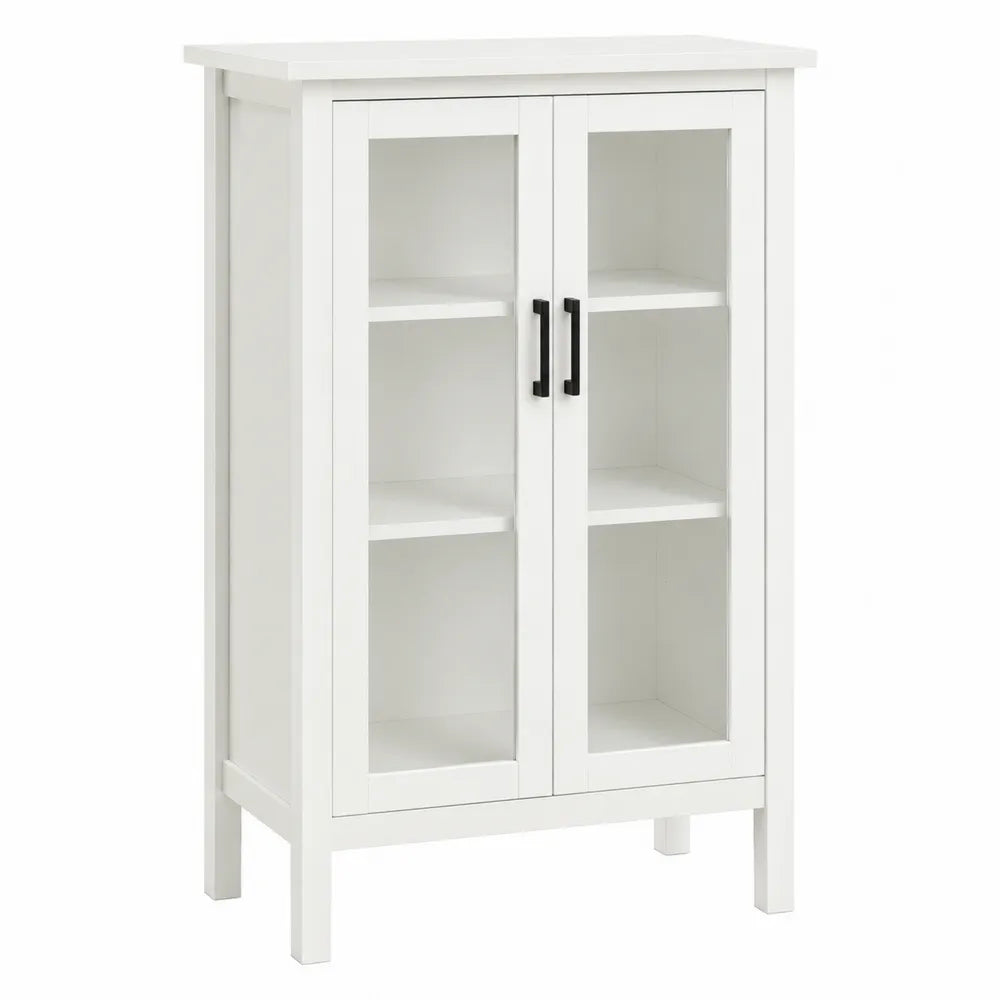 Biały kredens kuchenny z MDF i szkłem hartowanym, 120 cm