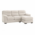 Sofa narożna z tkaniny poliestrowej beżowa 210x150 cm